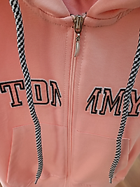 KAPÜŞONLU KIZ ÇOCUK YELEK(SOMON)