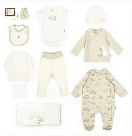 UNİSEX ORGANİK RABBİT SET EKRU-YEŞİL