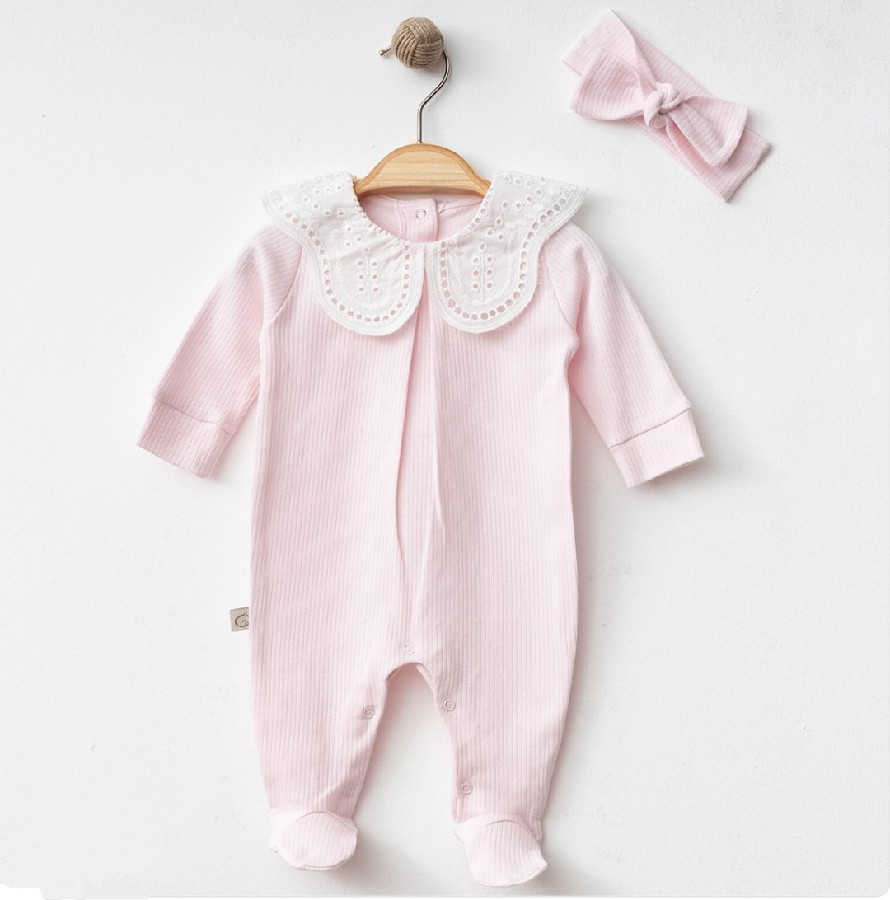 KIZ YAKA DETAYLI TULUM PEMBE