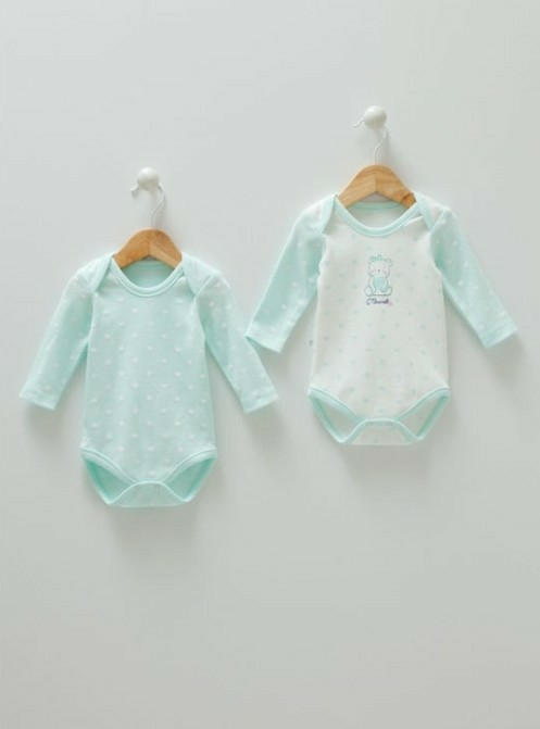 UUNİSEX YEŞİL 2'Lİ BODY