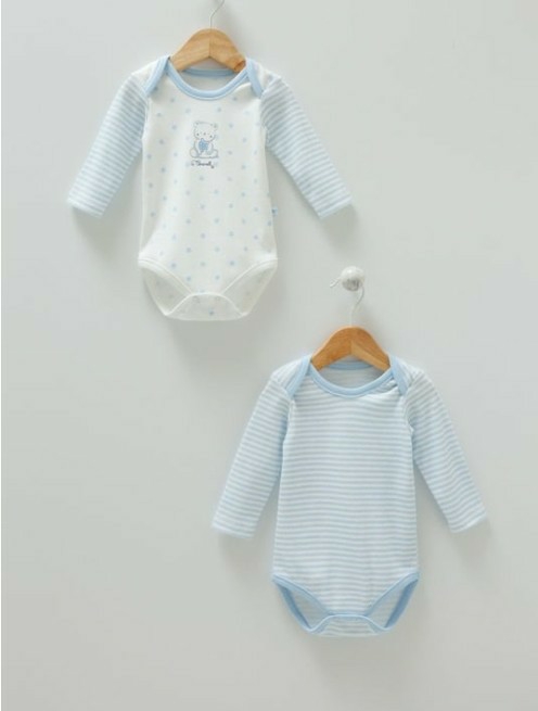 UNİSEX MAVİ 2'Lİ BODY