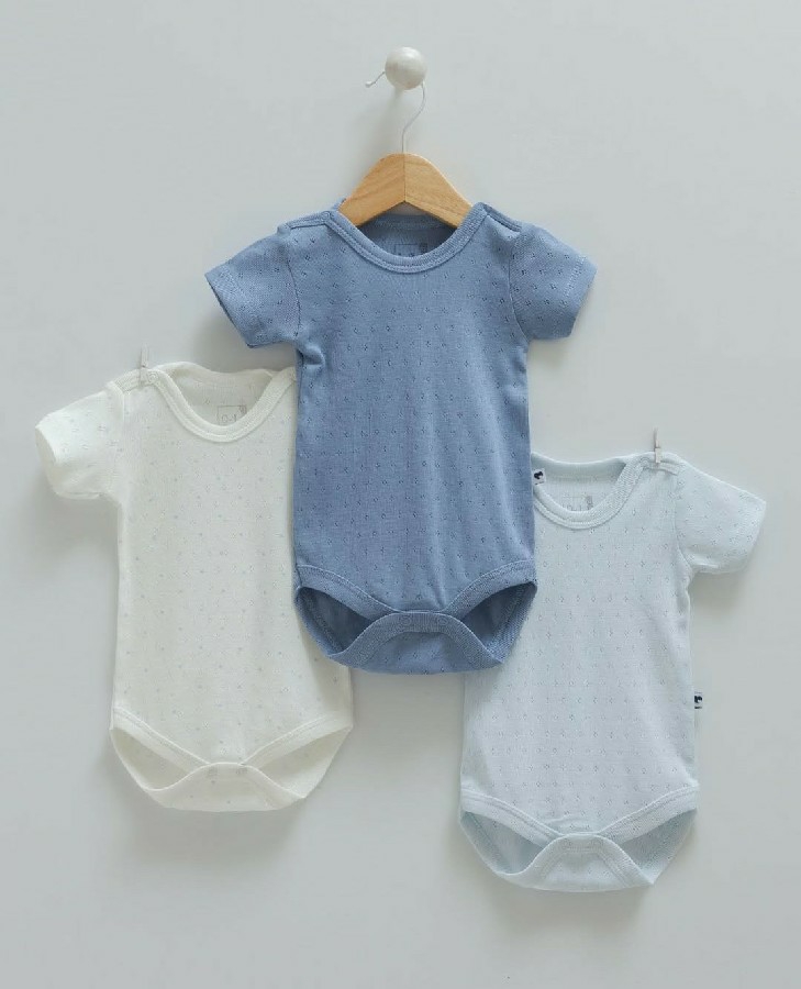 ERKEK BEBEK MAVİ 3'LÜ BASIC BODY